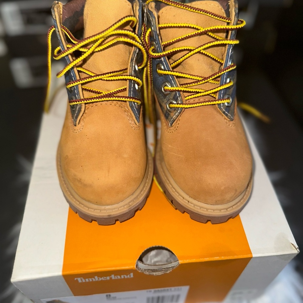 Timberland Kids Brown and Yellow Boots